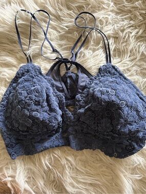 Aerie Blue Lace Padded Bralette M